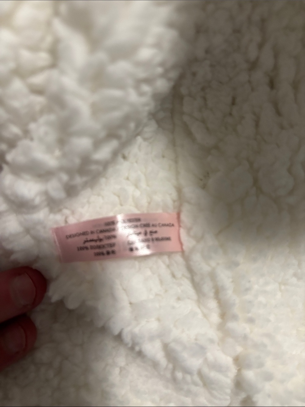 🐰Beautiful La Vie en Rose Over Sized White Plush Hoodie with Bunny Print🐰 - Picture 7 of 7